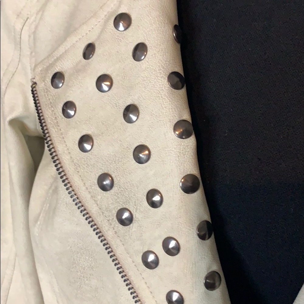 Rhyme & Echo Distressed Vegan Leather Moto Jacket - Picture 2 of 9